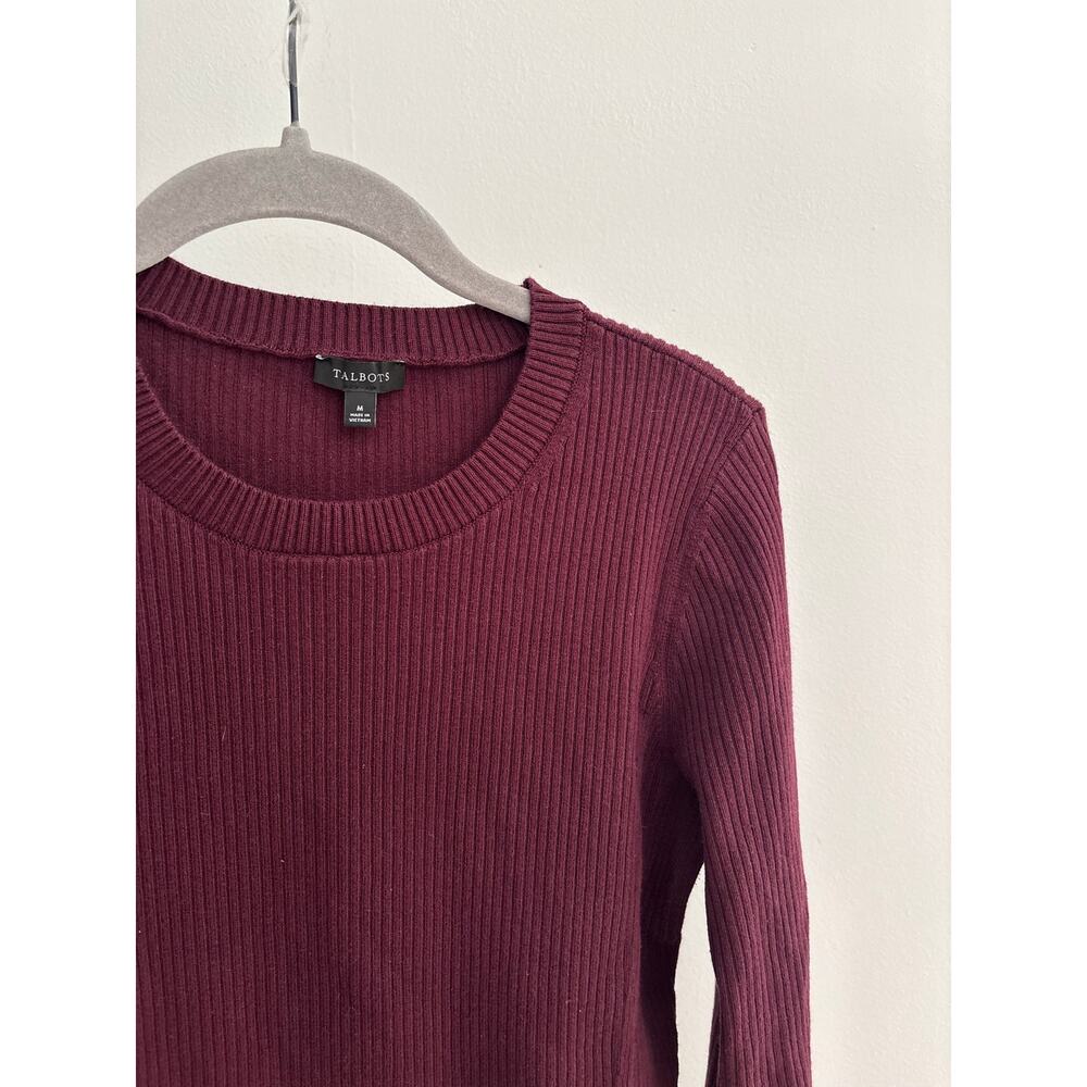 Talbots Ribbed Sweater
Burgundy Crew Neck Cotton Modal Long Sleeve Knit Top - Picture 4 of 14